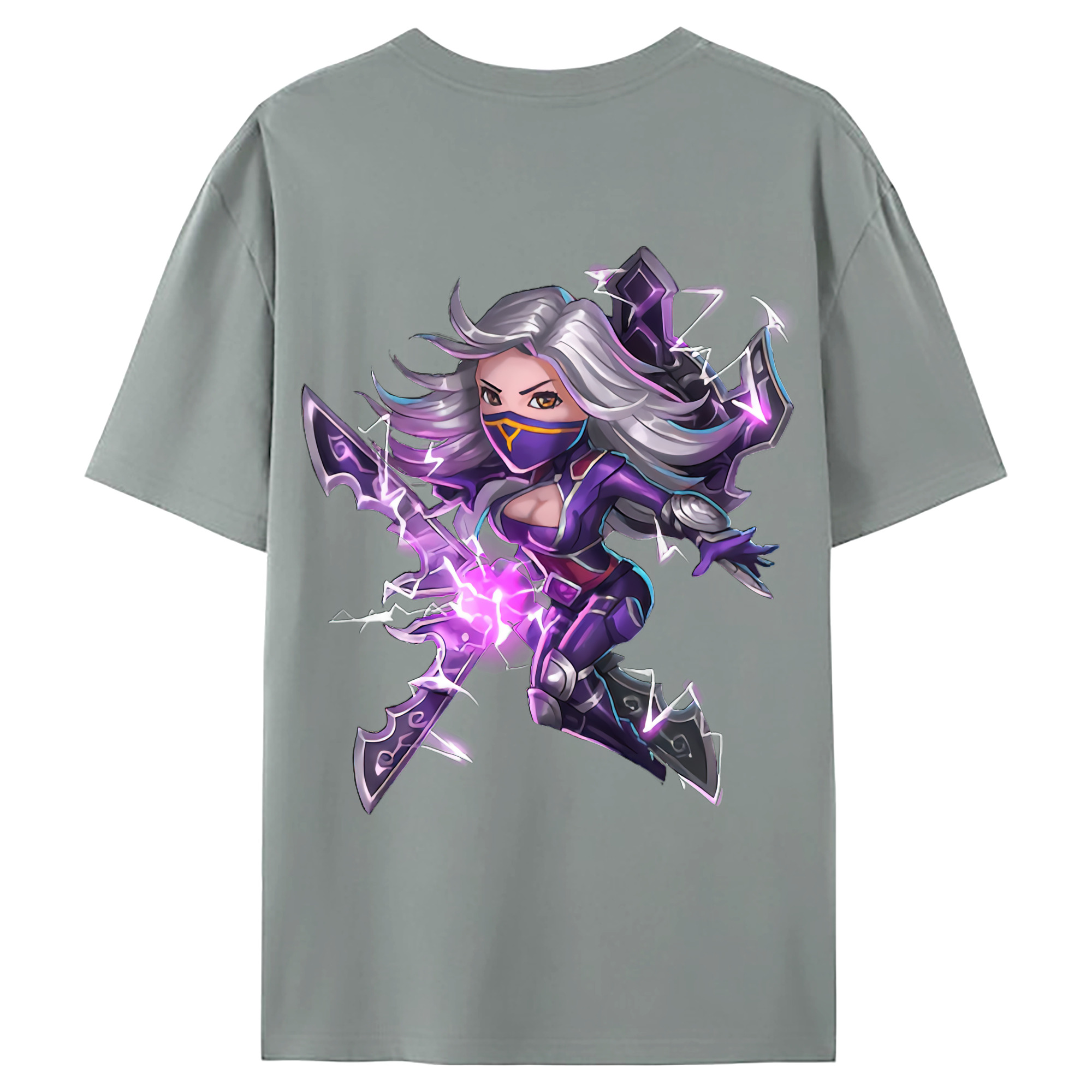 （画像用） リーグ・オブ・レジェンド League of Legends LOL 綿100％ メンズ半袖Tシャツ（バックプリント） 通気性